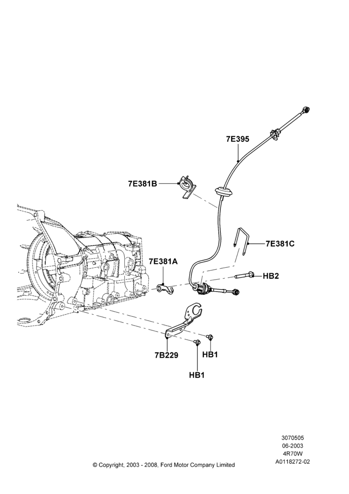 05B - Gear Change-Automatic Transmission, 4R70/4R75 W/E 4 Speed Trans, All Non Flow Thru Floor Consoles, Less Floor Mounted Console; 02/JUN/2003-23/AUG/2004
