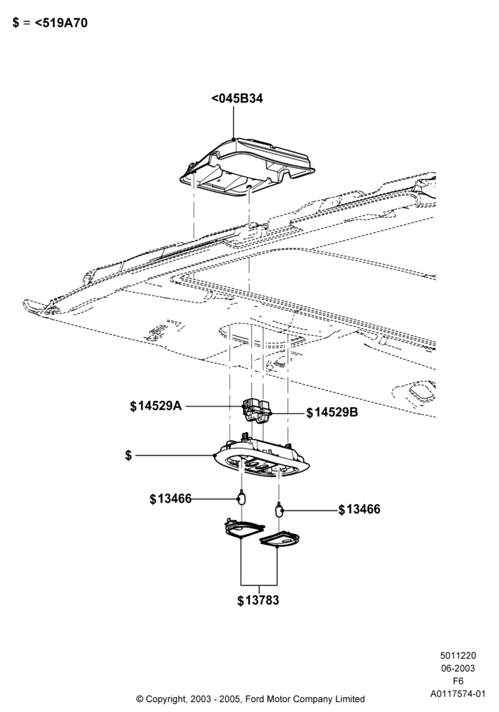 20C - Console - Overhead, Power Tilt/Slide Sun Roof, Super Cab; 02/JUN/2003-18/AUG/2008