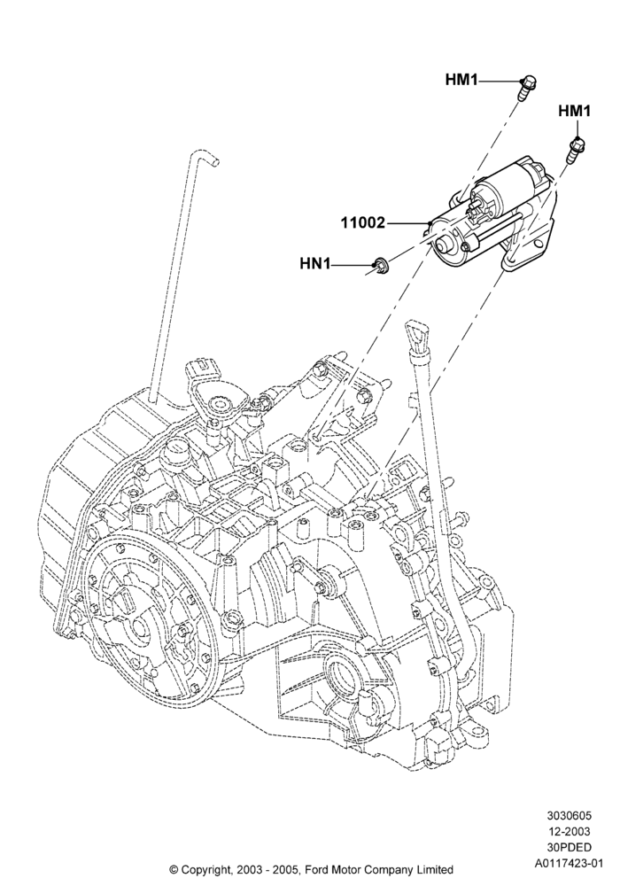 05C - Starter Motor, 3.0 V6 24V DOHC EFI Modular; 22/DEC/2003-01/MAY/2006