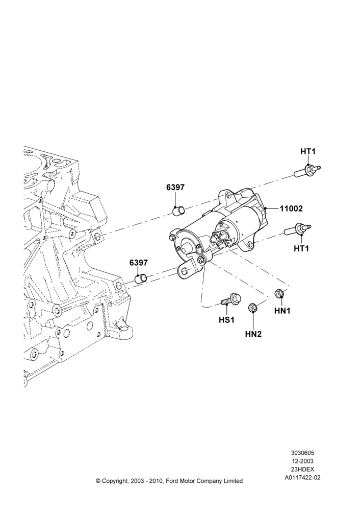 05B - Starter Motor, 2.3L Duratec-HE (145PS) - MI4; 22/DEC/2003-01/MAY/2006