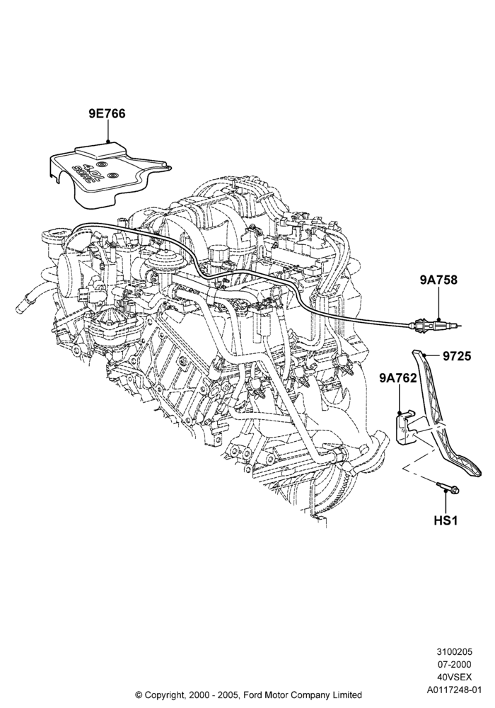 05E - Accelerator/Injection Pump Controls, 4.0L V6 12V SOHC EFI; 24/JUL/2000-09/MAY/2003