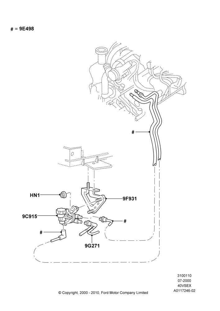 10G - Fuel Lines, 4.0L V6 12V SOHC EFI, Valve - Vapor Management; 24/JUL/2000-09/MAY/2003
