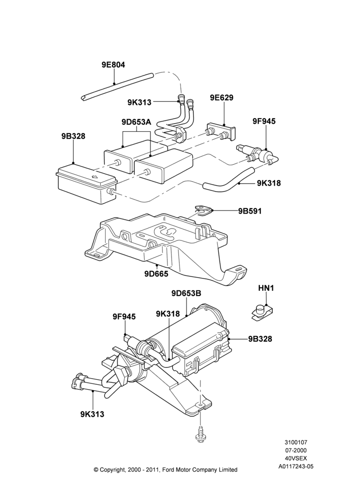 07G - Fuel Vapour System, 4.0L V6 12V SOHC EFI; 24/JUL/2000-09/MAY/2003
