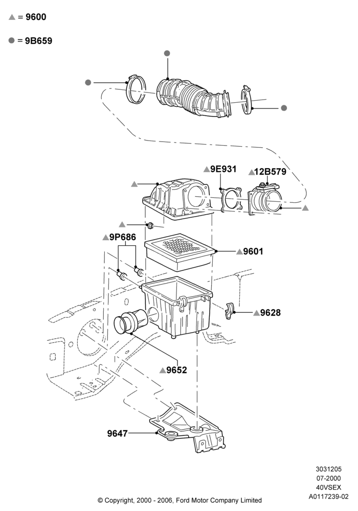 05G - Air Cleaner, 4.0L V6 12V SOHC EFI; 04/MAR/2002-09/MAY/2003