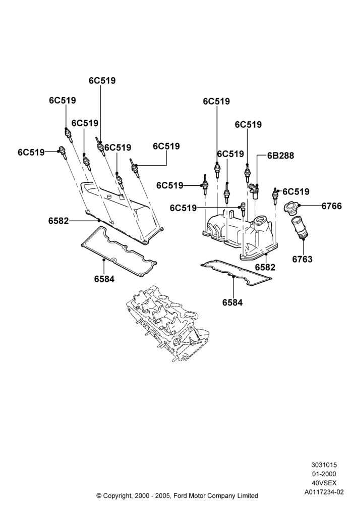 15C - Cylinder Head Cover, 4.0L V6 12V SOHC EFI; 31/JAN/2000-09/MAY/2003
