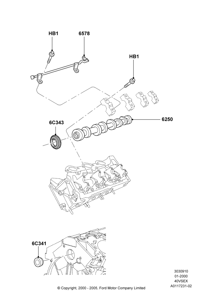Camshaft, 4.0L V6 12V SOHC EFI