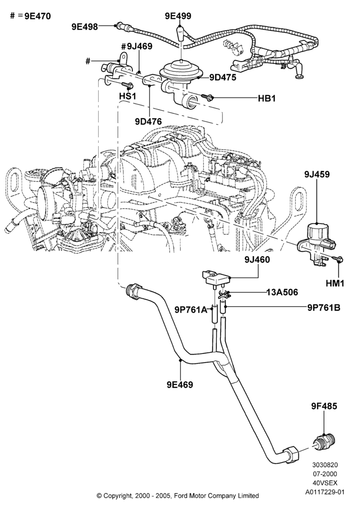 Exhaust Gas Recirculation, 4.0L V6 12V SOHC EFI