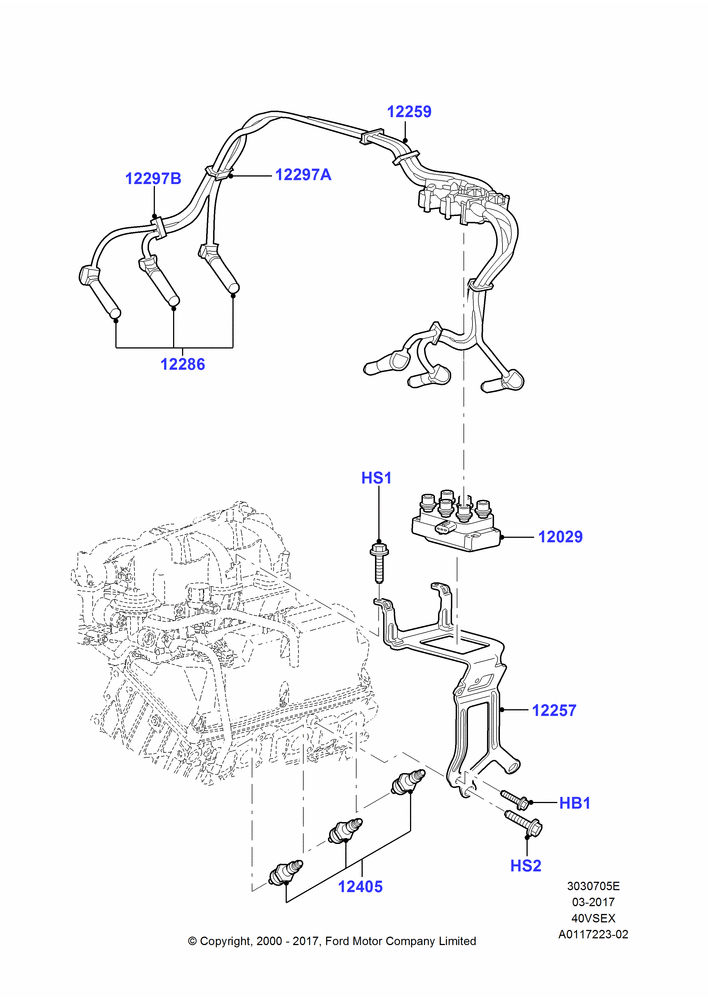 05E - Ignition Coil and Wires/Spark Plugs, 4.0L V6 12V SOHC EFI; 24/JUL/2000-09/MAY/2003
