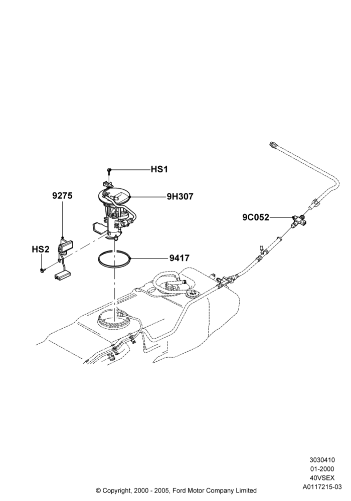 10C - Fuel Pump And Sender Unit, 4.0L V6 12V SOHC EFI, For Unleaded Fuel; 31/JAN/2000-20/APR/2001