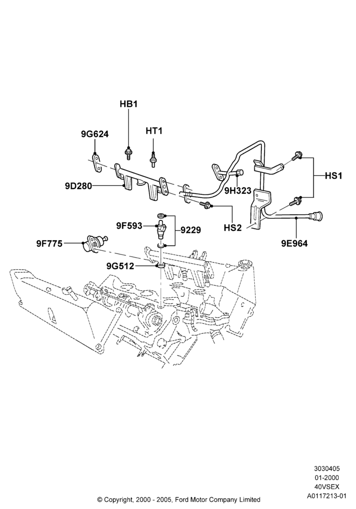 05D - Fuel Injectors and Pipes, 4.0L V6 12V SOHC EFI; 31/JAN/2000-24/JUL/2000