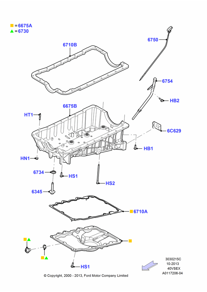 15C - Oil Pan/Oil Level Indicator, 4.0L V6 12V SOHC EFI; 31/JAN/2000-09/MAY/2003