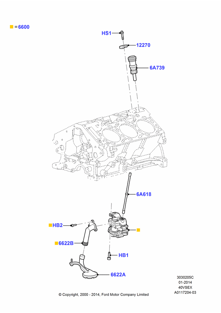 05C - Oil Pump, 4.0L V6 12V SOHC EFI; 24/JUL/2000-30/JUN/2005