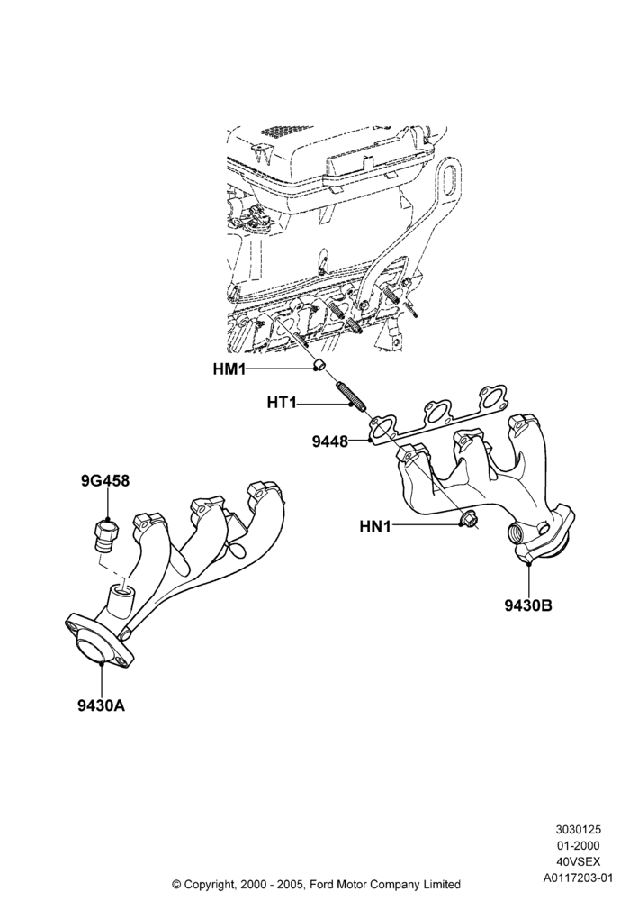 Exhaust Manifold, 4.0L V6 12V SOHC EFI