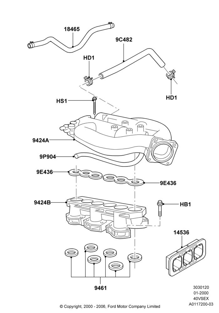 20D - Intake Manifold, 4.0L V6 12V SOHC EFI; 31/JAN/2000-24/JUL/2000