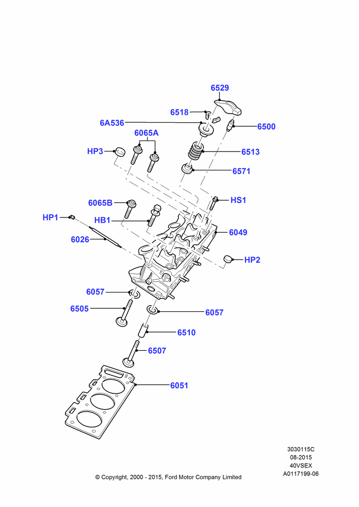 15C - Cylinder Head, 4.0L V6 12V SOHC EFI; 31/JAN/2000-09/MAY/2003