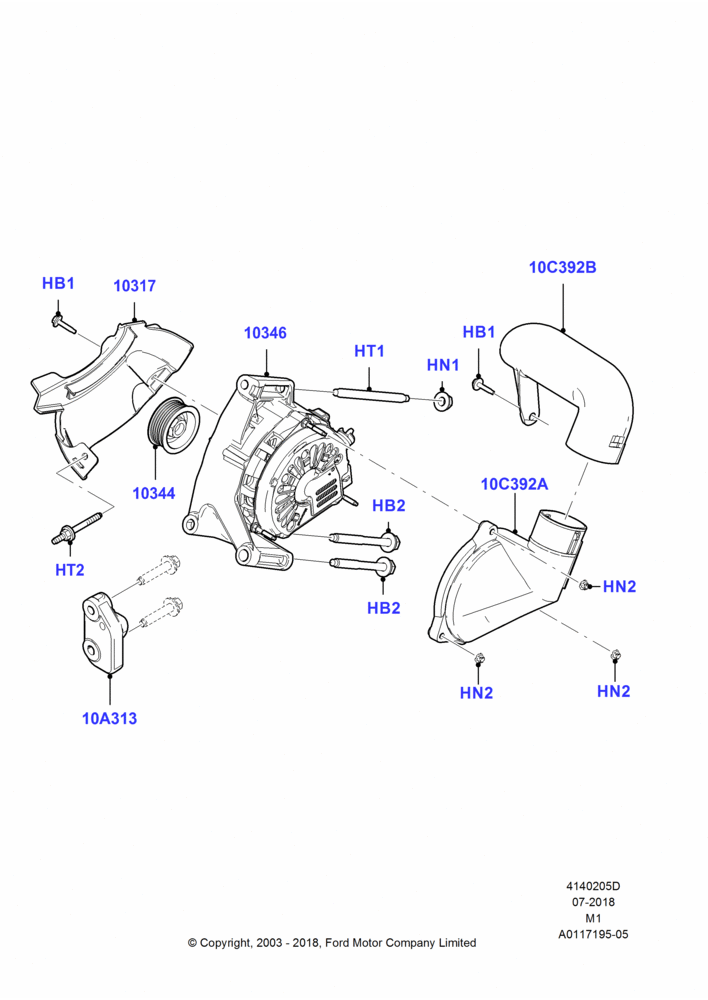 05D - Alternator and Mountings, 3.0 V6 24V DOHC EFI Modular; 22/DEC/2003-01/MAY/2006