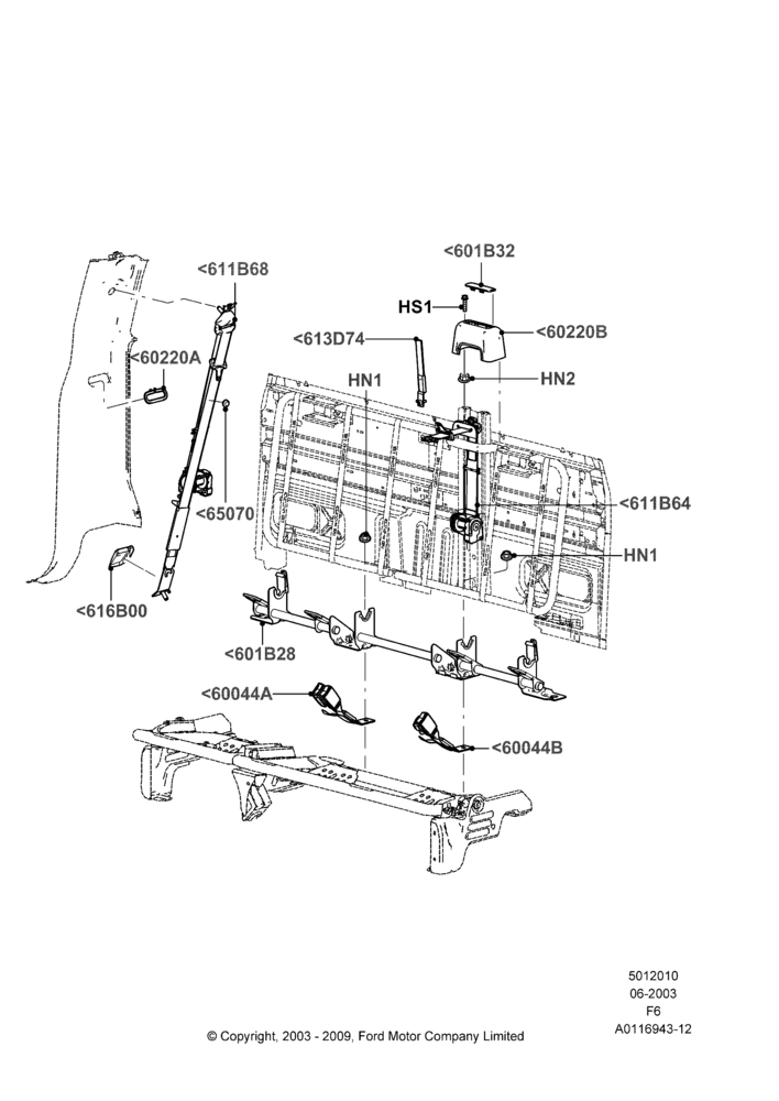 10B - Rear Seat Belts, Crew Cab; 02/JUN/2003-18/AUG/2008