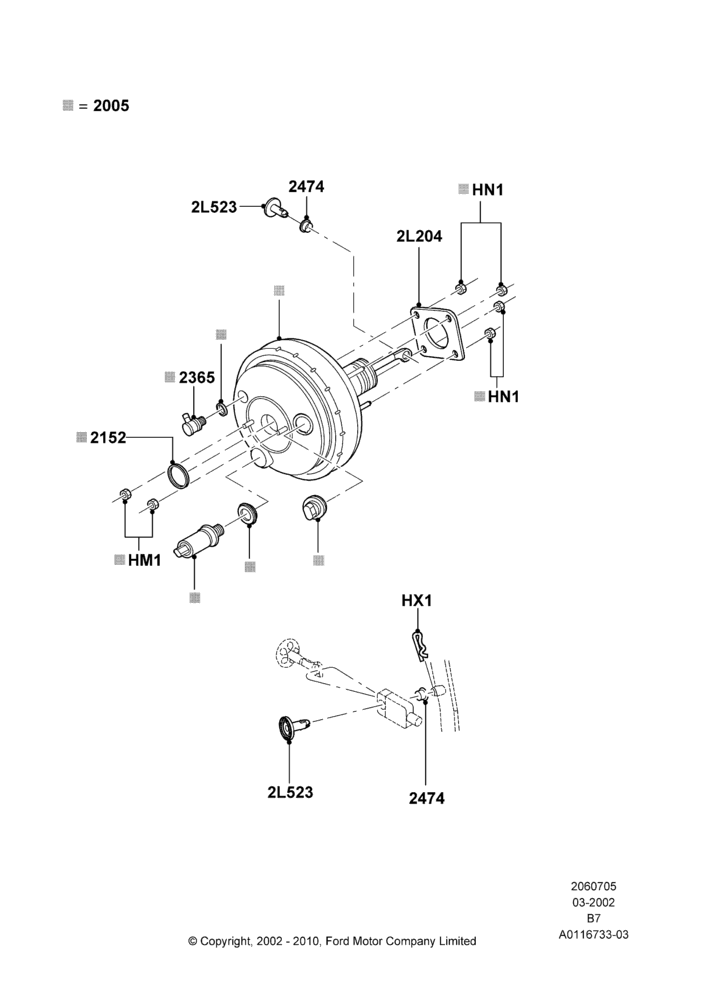 05B - Brake Booster, Traction Control with Advance Trac, With Roll Stability Control; 18/MAR/2002-02/AUG/2004