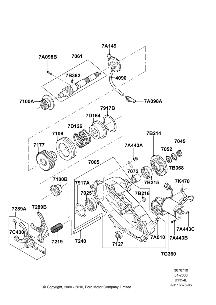10C - Transfer Drive Components, 2 Spd Transfer Case W/O Ctl Trac, Rear; 31/JAN/2000-30/JUN/2005