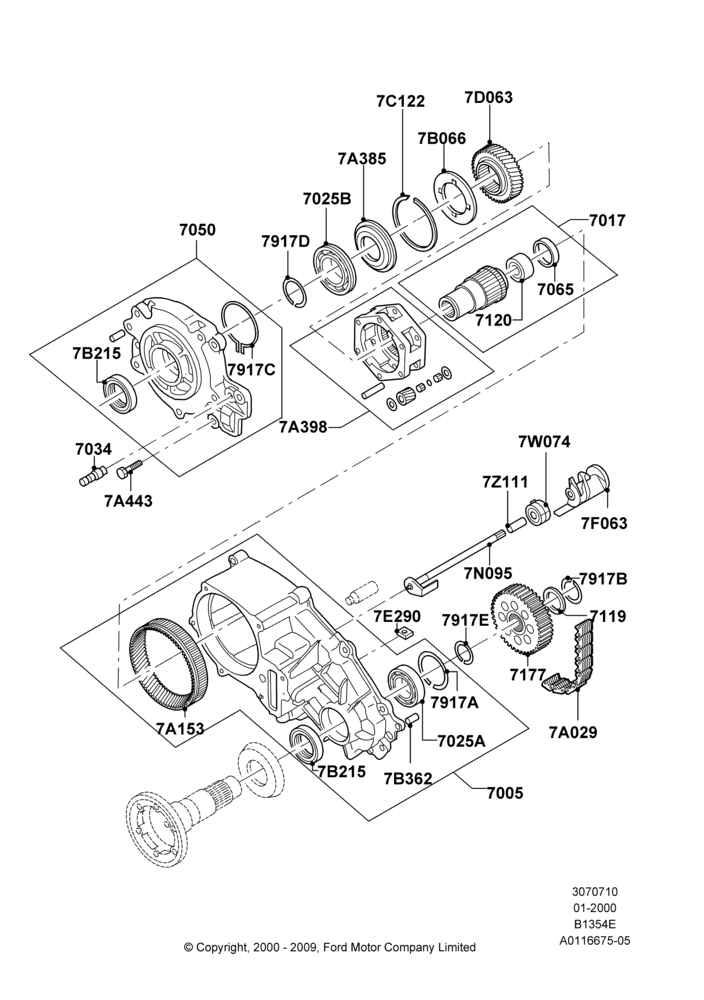 10B - Transfer Drive Components, 2 Spd Transfer Case W/O Ctl Trac, FRONT; 31/JAN/2000-09/MAY/2003