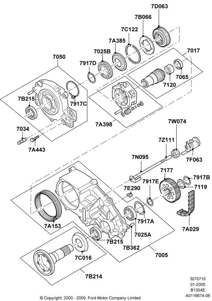 10A - Transfer Drive Components, 2 Spd Transfer Case W/O Ctl Trac, FRONT; 31/JAN/2000-30/JUN/2005