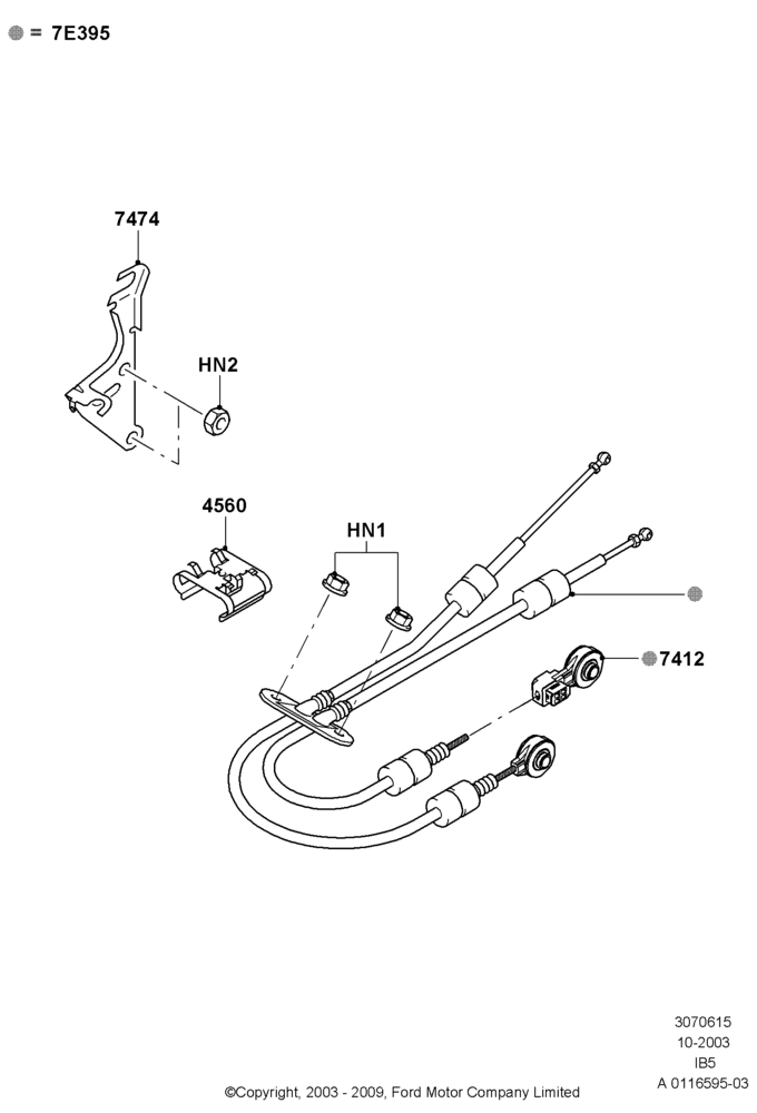 15C - Gear Change Cables - Manual Transm, B5/IB5, CVH 2.0  EFI; 04/SEP/2003-05/APR/2004
