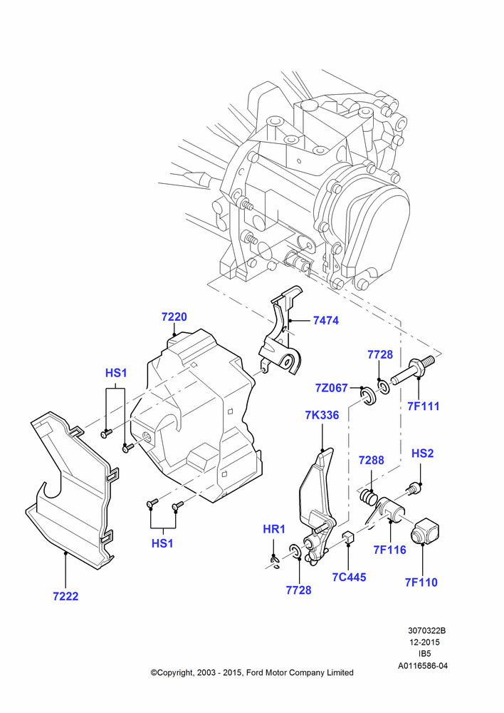 22B - External Selector Levers & Housing, B5/IB5, CVH 2.0  EFI; 04/SEP/2003-05/APR/2004
