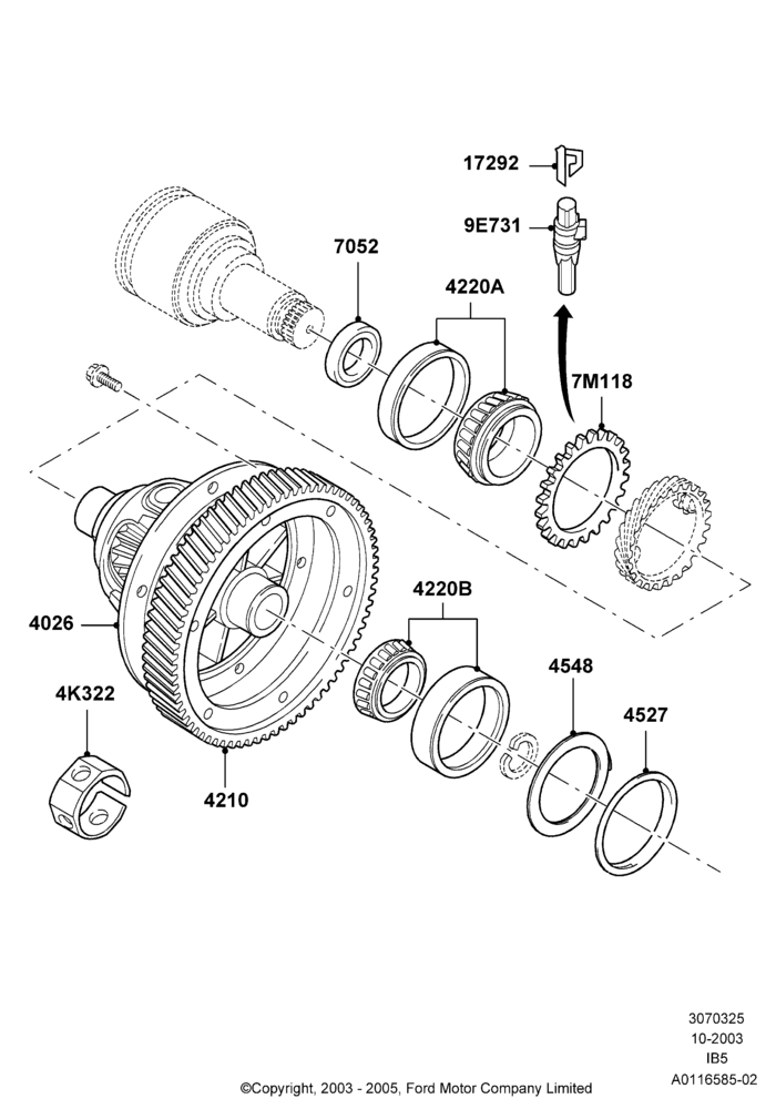 25B - Manual Transaxle Diff. Components, B5/IB5, CVH 2.0  EFI; 04/SEP/2003-05/APR/2004
