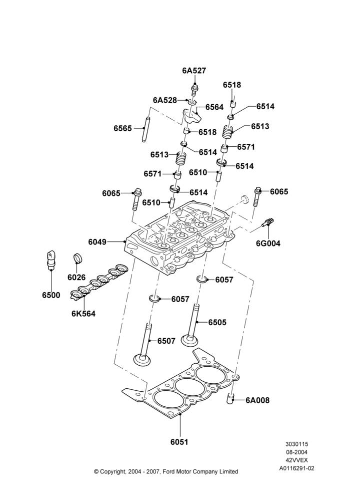 15B - Cylinder Head, 4.2L V6 12v OHV EFI; 23/AUG/2004-18/AUG/2008
