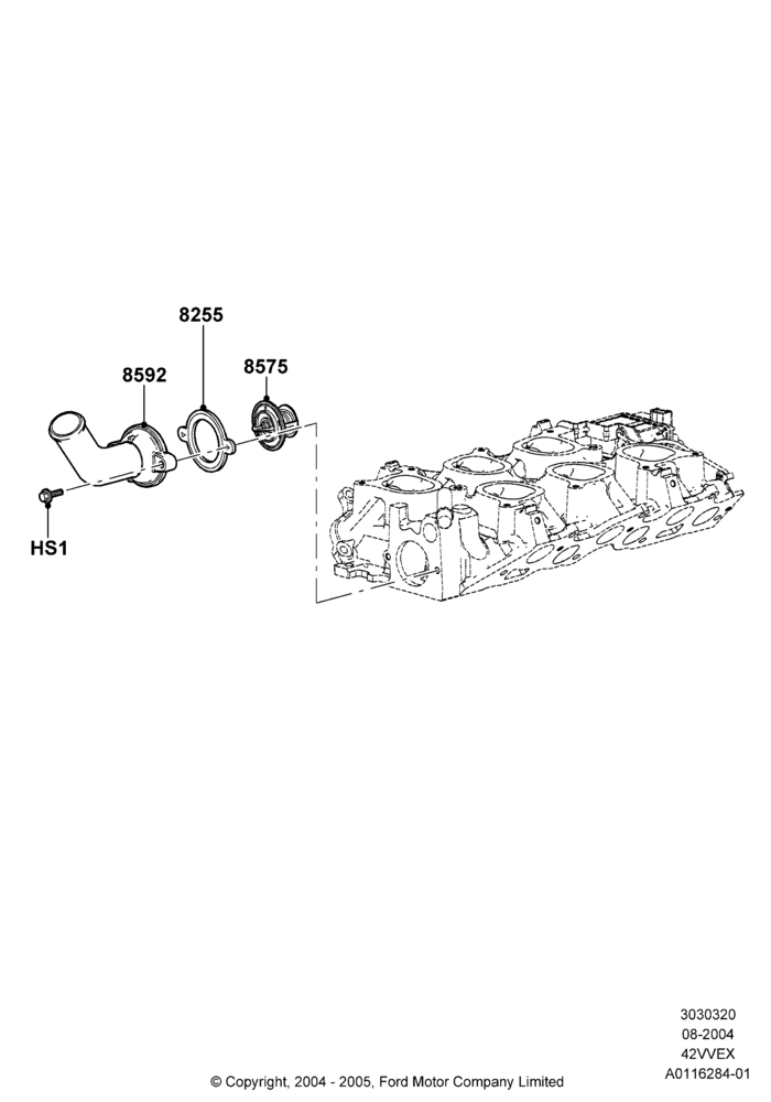 Thermostat/Housing & Related Parts, 4.2L V6 12v OHV EFI