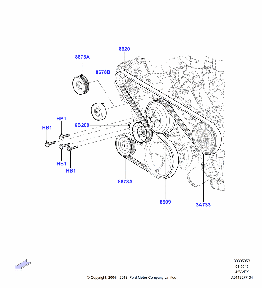 Pulleys and Drive Belts, 4.2L V6 12v OHV EFI