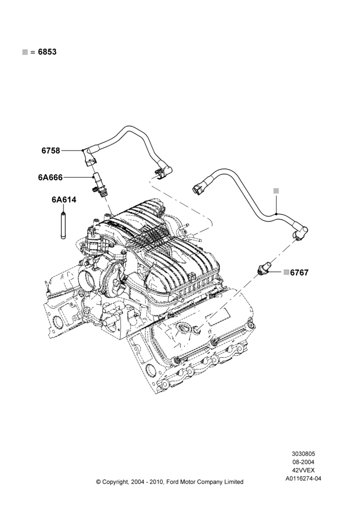 05B - Emission Control - Crankcase, 4.2L V6 12v OHV EFI; 23/AUG/2004-18/AUG/2008