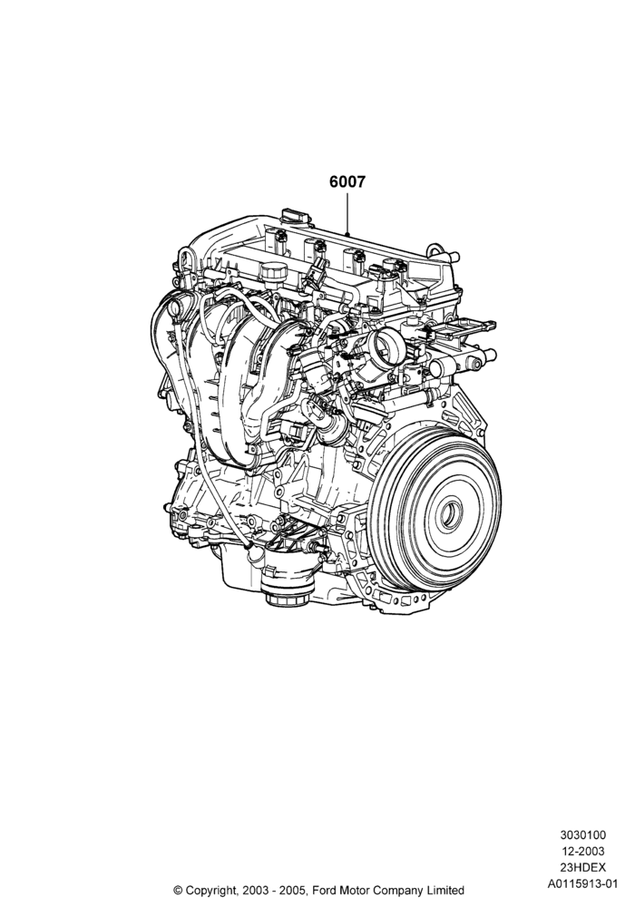 00B - Engine Assy Fully Dressed, 2.3L Duratec-HE (145PS) - MI4; 22/DEC/2003-01/MAY/2006