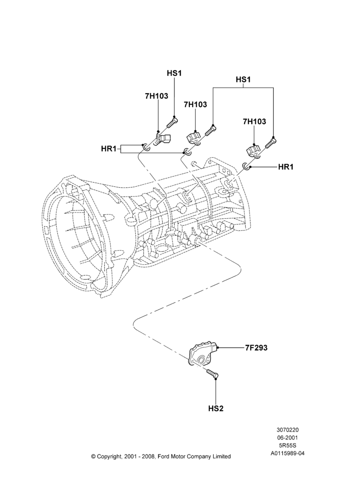 20B - Transmission Modules and Sensors, 3.9L Dohc EFI NA V8 Gas*HP, 5 Speed Auto Transmission 5R55S; 18/NOV/2002-01/JUL/2005