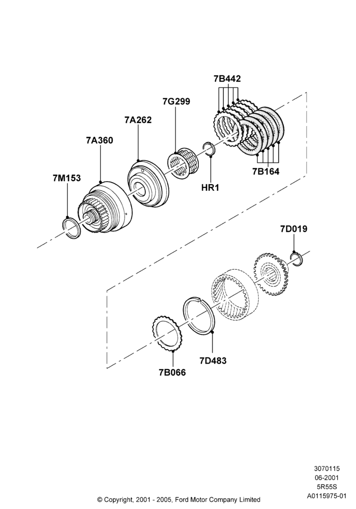 15B - Forward Clutch and Components, 3.9L Dohc EFI NA V8 Gas*HP, 5 Speed Auto Transmission 5R55S; 18/NOV/2002-01/JUL/2005