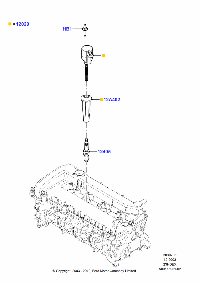 05B - Ignition Coil and Wires/Spark Plugs, 2.3L Duratec-HE (145PS) - MI4; 22/DEC/2003-01/MAY/2006