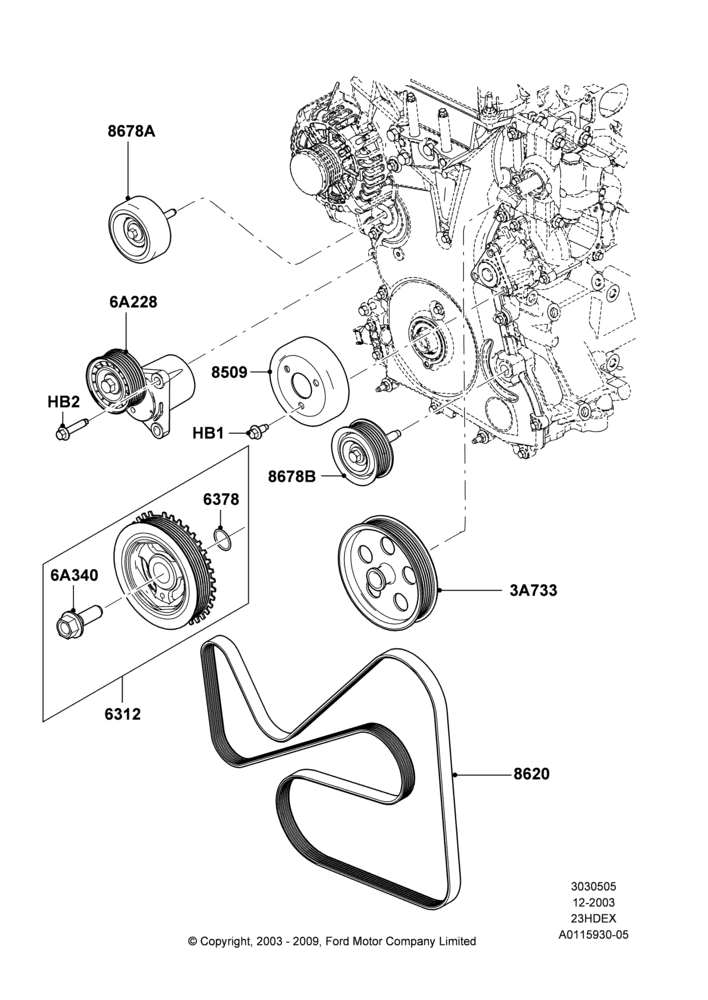 Схема установки 5L8Z-8620-A