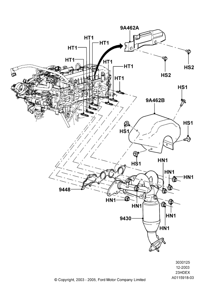 Exhaust Manifold, 2.3L Duratec-HE (145PS) - MI4
