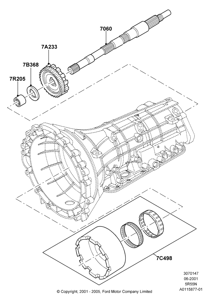 47B - Output Shafts, 3.9L Dohc EFI NA V8 Gas*HP, 5 Spd Auto Trans NAAO 5R55N; 04/JUN/2001-18/NOV/2002