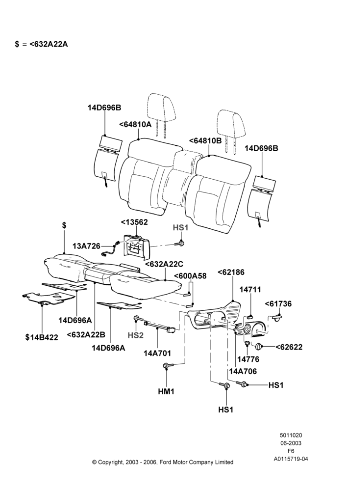 20D - Front Seat Pads/Valances & Heating, Crew Cab, With 40/20/40 Split Bench Frnt Seat, With Sport 40/20/40 Front Seat; 02/JUN/2003-23/AUG/2004