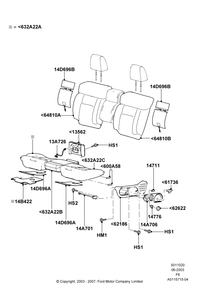 20B - Front Seat Pads/Valances & Heating, Super Cab, With 40/20/40 Split Bench Frnt Seat, With Sport 40/20/40 Front Seat; 02/JUN/2003-23/AUG/2004