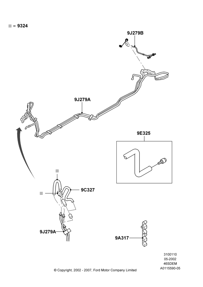 10B - Fuel Lines, 4.6 DOHC EFI S/C, Cobra; 06/MAY/2002-12/MAY/2004