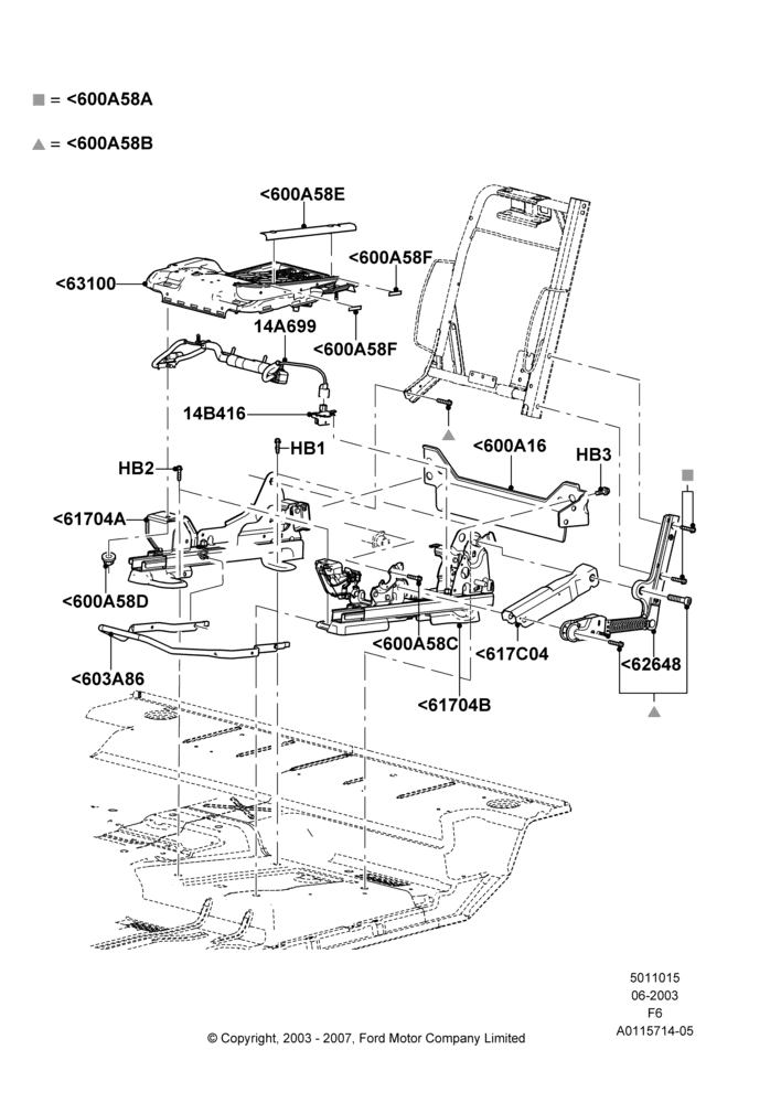 15B - Front Seat Base, Regular Cab, Super Cab, With Driver 2 Way Mnl.Seat Adjuster, Driver Seat; 02/JUN/2003-18/AUG/2008