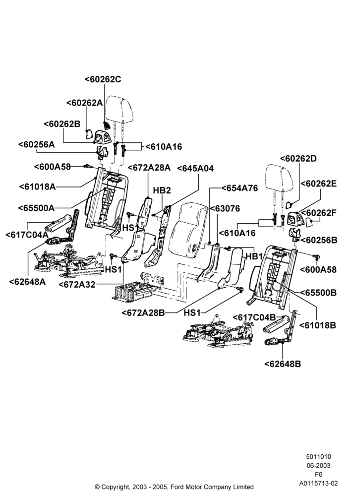 10C - Front Seat Back, Super Cab, With 40/20/40 Split Bench Frnt Seat, With Sport 40/20/40 Front Seat; 02/JUN/2003-23/AUG/2004