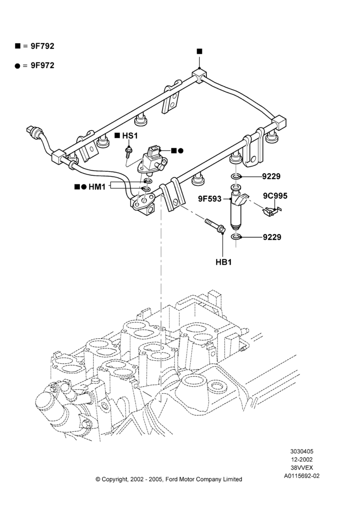 05B - Fuel Injectors and Pipes, 3.8 OHV EFI; 06/DEC/2002-30/SEP/2003