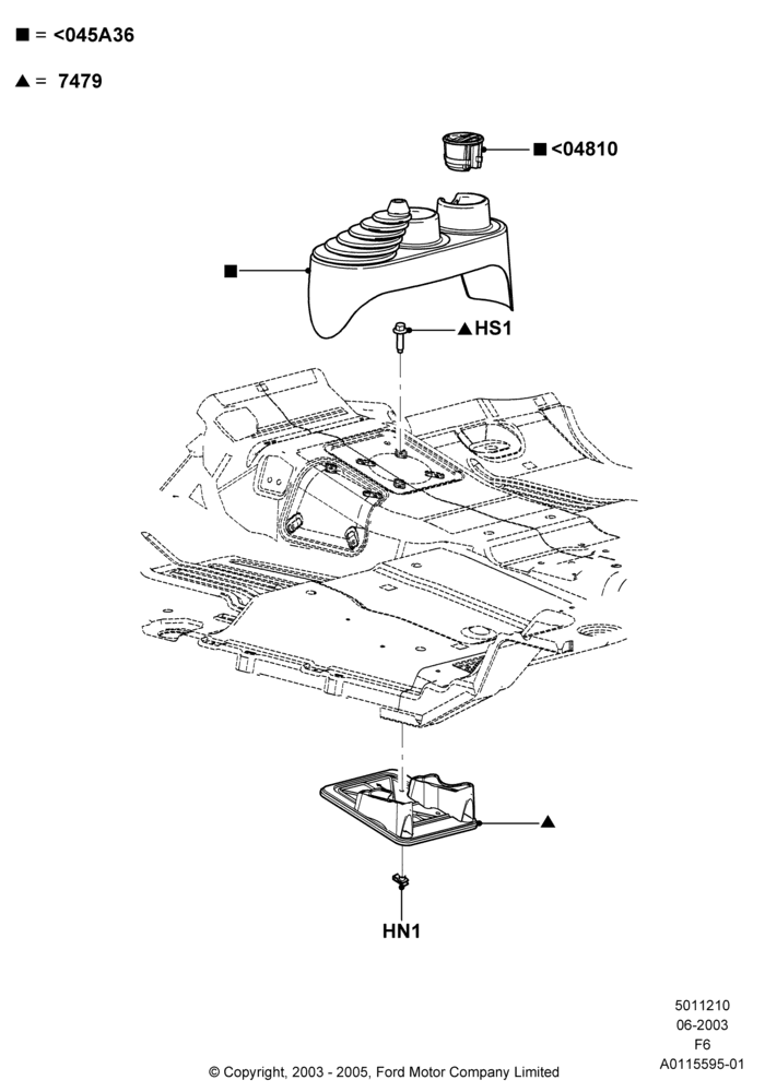 10C - Console - Floor, Automatic Transmission, Consolette - Floor Mounted; 02/JUN/2003-18/AUG/2008