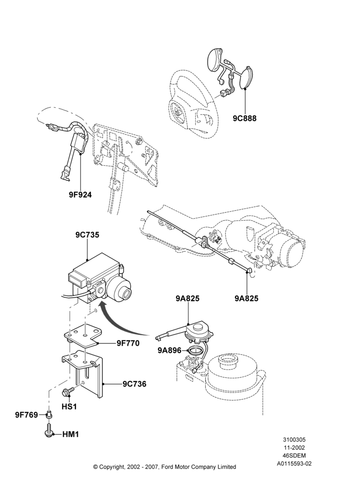 05C - Speed Control, 4.6L DOHC V8 EFI, V8 Appearance Group; 04/NOV/2002-12/MAY/2004