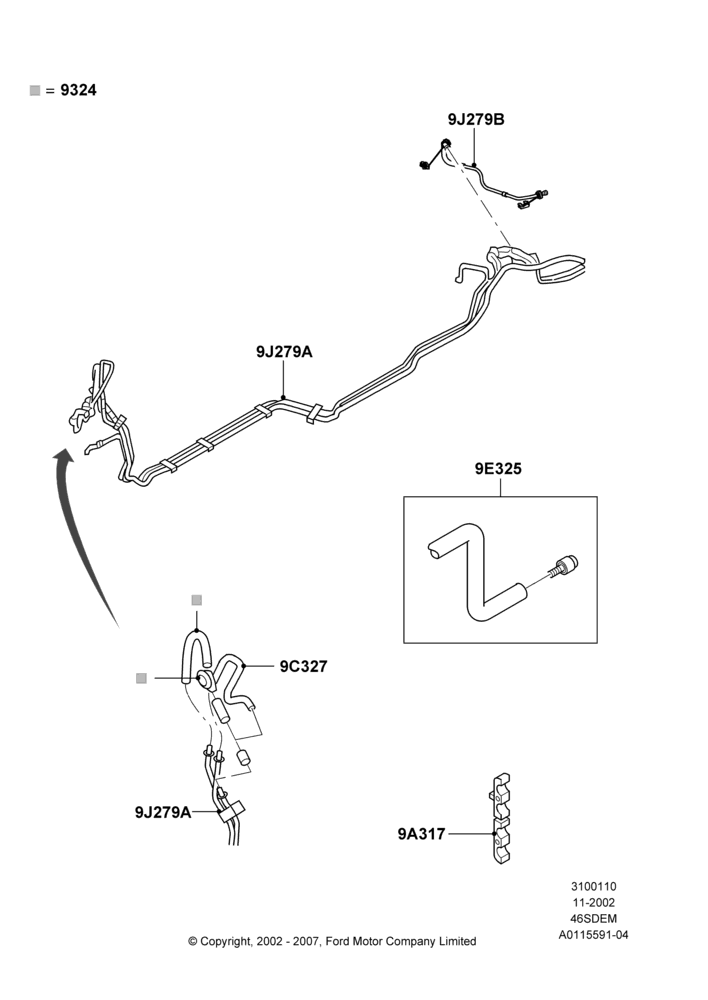 10C - Fuel Lines, 4.6L DOHC V8 EFI, V8 Appearance Group; 04/NOV/2002-12/MAY/2004