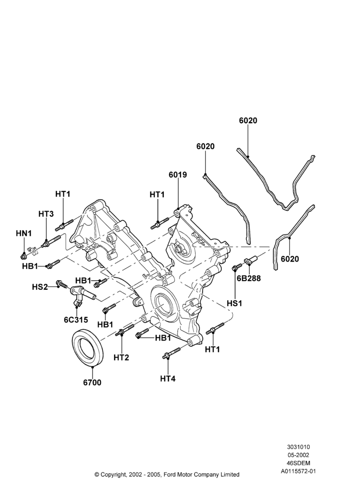 Timing Gear Covers, 4.6 DOHC EFI S/C, Cobra