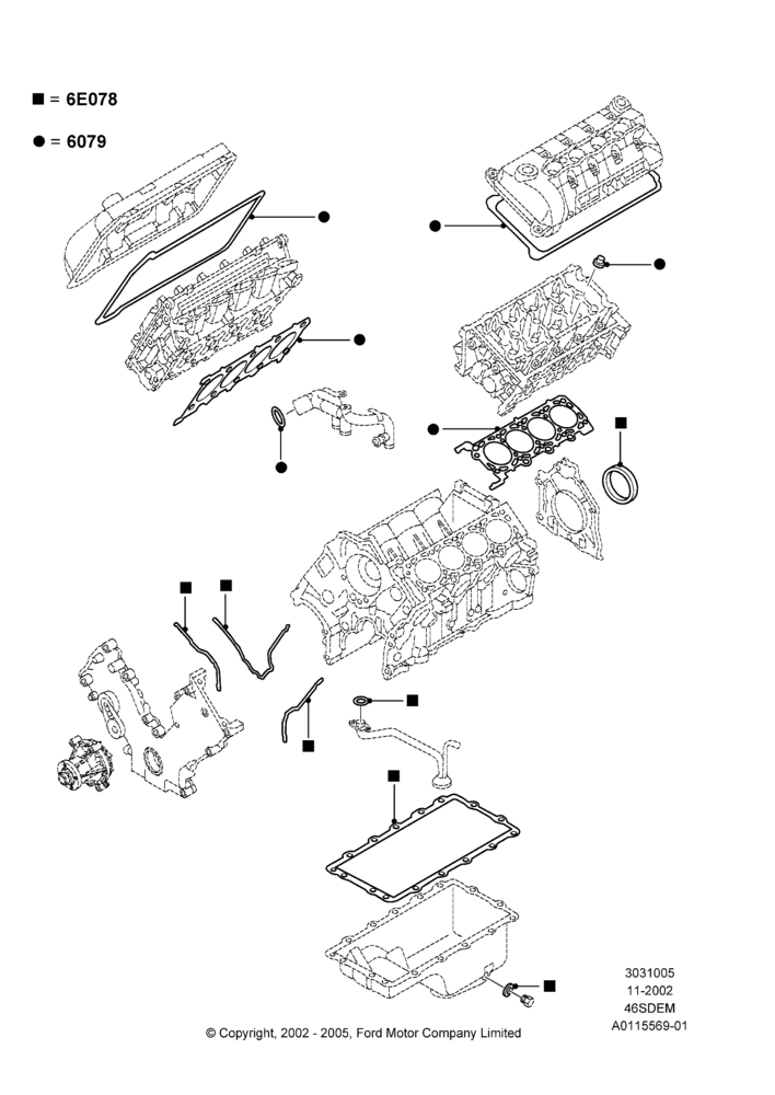 05C - Engine Gasket Kits, 4.6L DOHC V8 EFI, V8 Appearance Group; 04/NOV/2002-12/MAY/2004